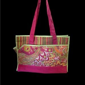 Chic Pink Paisley Tote Bag